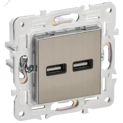 SKANDY Розетка USB A+A 3,1А SK-R15N никель IEK