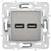 SKANDY Розетка USB A+A 3,1А SK-R15N никель IEK