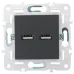 SKANDY Розетка USB A+A 3,1А SK-R15G графит IEK