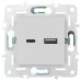 SKANDY Розетка USB A+C 18Вт SK-R13W арктический белый IEK