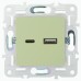 SKANDY Розетка USB A+C 18Вт SK-R13G мятный IEK