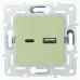SKANDY Розетка USB A+C 18Вт SK-R13G мятный IEK