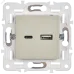 SKANDY Розетка USB A+C 18Вт SK-R13B бежевый IEK