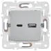 SKANDY Розетка USB A+C 18Вт SK-R13S серебряный IEK
