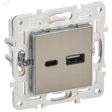 SKANDY Розетка USB A+C 18Вт SK-R13N никель IEK