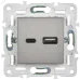 SKANDY Розетка USB A+C 18Вт SK-R13N никель IEK