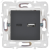 SKANDY Розетка USB A+C 18Вт SK-R13G графит IEK