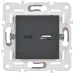 SKANDY Розетка USB A+C 18Вт SK-R13G графит IEK