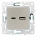 SKANDY Розетка USB A+C 18Вт SK-R13Sa песочный IEK