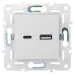 SKANDY Розетка USB A+C 3,1А SK-R14W арктический белый IEK