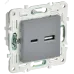 SKANDY Розетка USB A+C 3,1А SK-R14Gr серый IEK