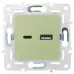 SKANDY Розетка USB A+C 3,1А SK-R14G мятный IEK