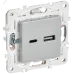 SKANDY Розетка USB A+C 3,1А SK-R14S серебряный IEK SKANDY Розетка USB A+C 3,1А SK-R14S серебряный IEK