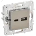 SKANDY Розетка USB A+C 3,1А SK-R14N никель IEK