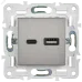 SKANDY Розетка USB A+C 3,1А SK-R14N никель IEK