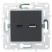 SKANDY Розетка USB A+C 3,1А SK-R14G графит IEK