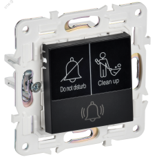 SKANDY Кнопка звонка с индикацией для отелей 10А SK-V17Bl черный IEK