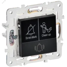 SKANDY Кнопка звонка с индикацией для отелей 10А SK-V17Bl черный IEK