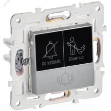 SKANDY Кнопка звонка с индикацией для отелей 10А SK-V17S серебряный IEK