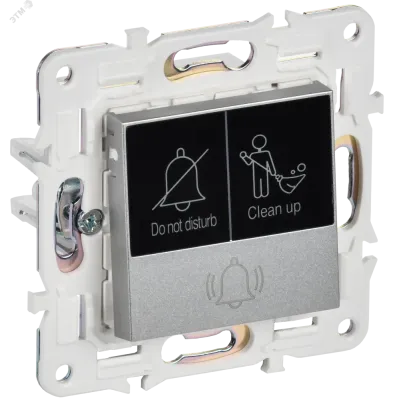 SKANDY Кнопка звонка с индикацией для отелей 10А SK-V17S серебряный IEK
