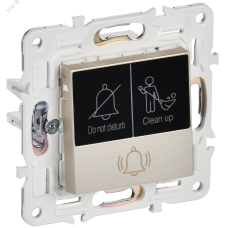 SKANDY Кнопка звонка с индикацией для отелей 10А SK-V17Sh шампань IEK