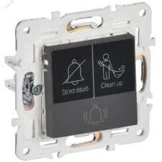SKANDY Кнопка звонка с индикацией для отелей 10А SK-V17G графит IEK