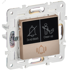 SKANDY Кнопка звонка с индикацией для отелей 10А SK-V17Sa песочный IEK