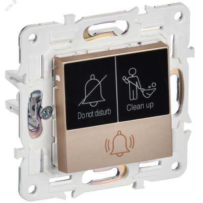 SKANDY Кнопка звонка с индикацией для отелей 10А SK-V17Sa песочный IEK