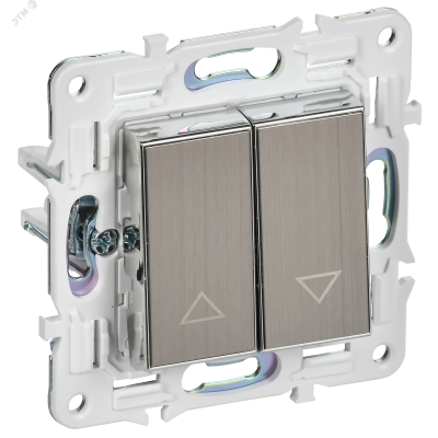 SKANDY Выключатель жалюзи 10А SK-V12N никель IEK