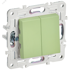 SKANDY Выключатель 2-клавишный перекрестный 10А SK-V06G мятный IEK