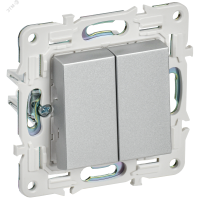 SKANDY Выключатель 2-клавишный перекрестный 10А SK-V06S серебряный IEK