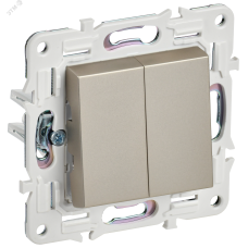 SKANDY Выключатель 2-клавишный перекрестный 10А SK-V06Sh шампань IEK