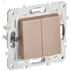 SKANDY Выключатель 2-клавишный перекрестный 10А SK-V06Sa песочный IEK