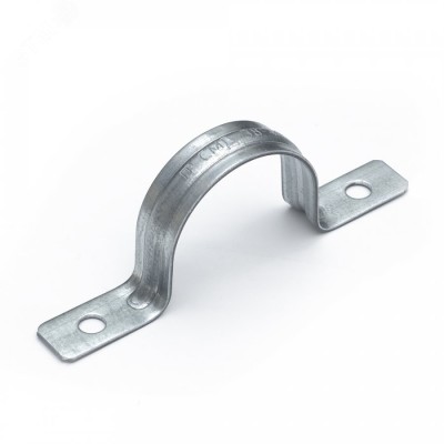 Скоба металлическая двухлапковая усиленная противопожарная СМДУ d38-40 мм отв. d 6,5 мм (50 шт/уп)