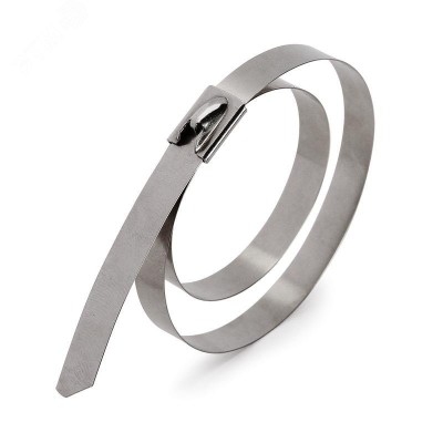 Стяжка стальная СКС-2 (304) 12х1600 из нержавеющей стали AISI 304 под двойной обхват