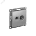 Розетка ATLASDESIGN двойная компьютерная+ТВ RJ45+TV категория 5E механизм алюминий Розетка ATLASDESIGN двойная компьютерная+ТВ RJ45+TV категория 5E механизм алюминий