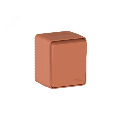 AtlasDesign PROFI IP54 О/У 1-клавишный ВЫКЛЮЧАТЕЛЬ с самовозвратом 10 АХ, ТЕРРАКОТОВЫЙ