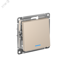 ATLASDESIGN 1-клавишный ВЫКЛЮЧАТЕЛЬ с подсветкой , сх.1а, 10АХ, быстрозажимные клеммы, ПЕСОЧНЫЙ