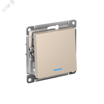 ATLASDESIGN 1-клавишный ВЫКЛЮЧАТЕЛЬ с подсветкой , сх.1а, 10АХ, быстрозажимные клеммы, ПЕСОЧНЫЙ