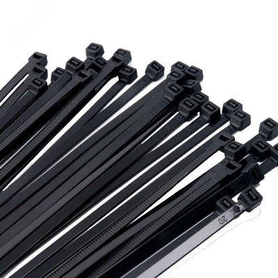 Стяжка кабельная (Хомут) 4,8x350-100BL PA6.6 черная (100 шт/уп) Jazzway