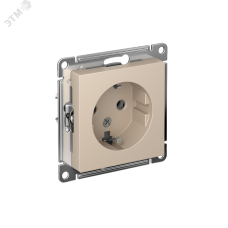 ATLASDESIGN РОЗЕТКА с заземлением, 16А, механизм, ПЕСОЧНЫЙ