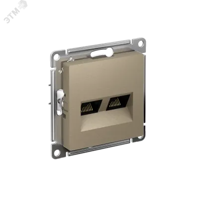 Розетка ATLASDESIGN двойная компьютерная RJ45+RJ45 категория 5E механизм шампань