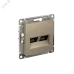 Розетка ATLASDESIGN двойная компьютерная RJ45+RJ45 категория 5E механизм шампань
