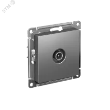 Розетка ATLASDESIGN TV проходная 4DB механизм сталь