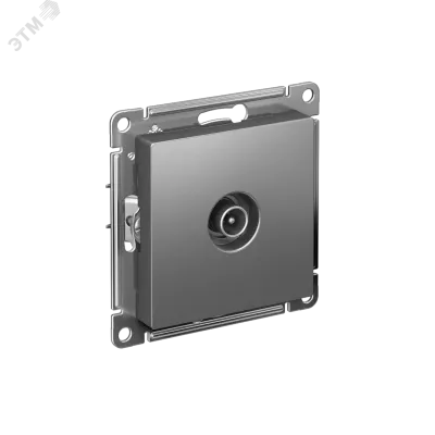 Розетка ATLASDESIGN TV проходная 4DB механизм сталь