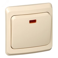 ЭТЮД С/У 1-клавишный ПЕРЕКЛЮЧАТЕЛЬ с подсветкой 10 АХ.КРЕМОВЫЙ. Россия
