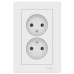 ATLASDESIGN РОЗЕТКА двойная без заземления,16А, в сборе, ЛОТОС