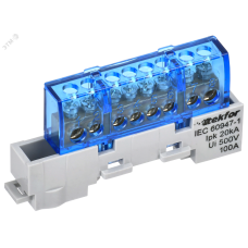 TEKFOR Шина N ноль изолированная на универсальном держателе 6х9-8-С IEK