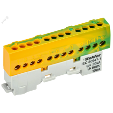 TEKFOR Шина PE земля изолированная на универсальном держателе 6х9-12-ЖЗ IEK