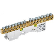 TEKFOR Шина PE земля неизолированная на универсальном держателе 6х9-16-Ж IEK